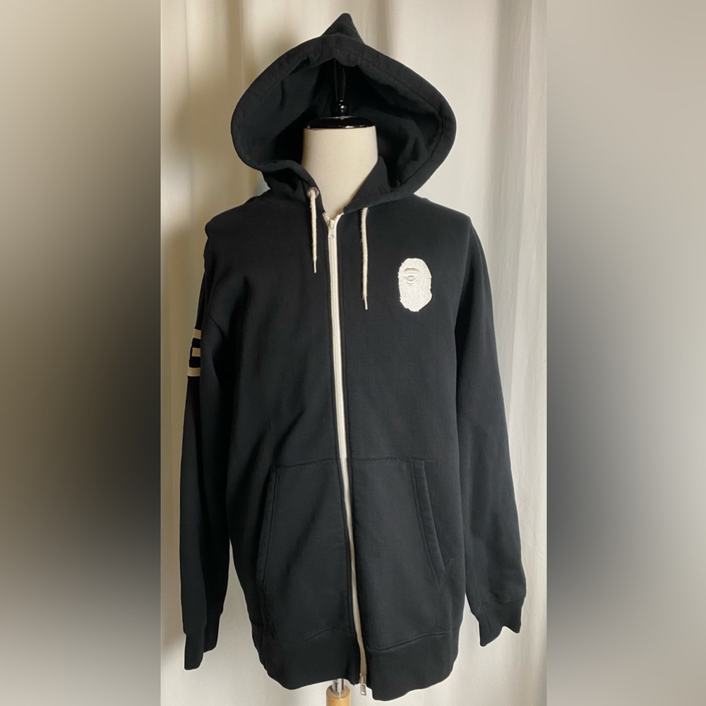 Vintage A Bathing Ape Bape Black 93 Ape Patch Hoodie Mens XXL (Fits XL) Rare